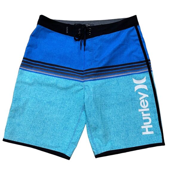 Hurley Phantom Mens 9" Swim Surf Board Shorts Size 30 Blue WORN TWICE EXCELLENT - Picture 1 of 9